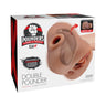 Double Pounder Vibrating Squeeze Stroker Brown