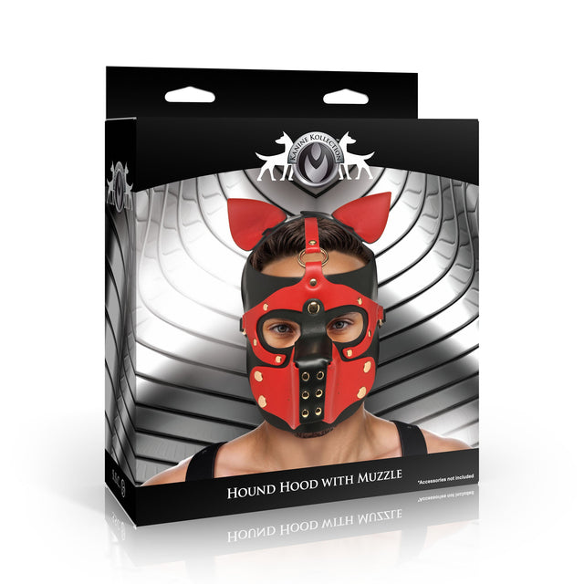 Faux Leather Hound Hood with Muzzle