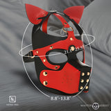 Faux Leather Hound Hood with Muzzle