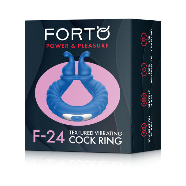 Forto F-24 Rechargeable Textured Vibrating Cockring