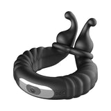Forto F-24 Rechargeable Textured Vibrating Cockring Black
