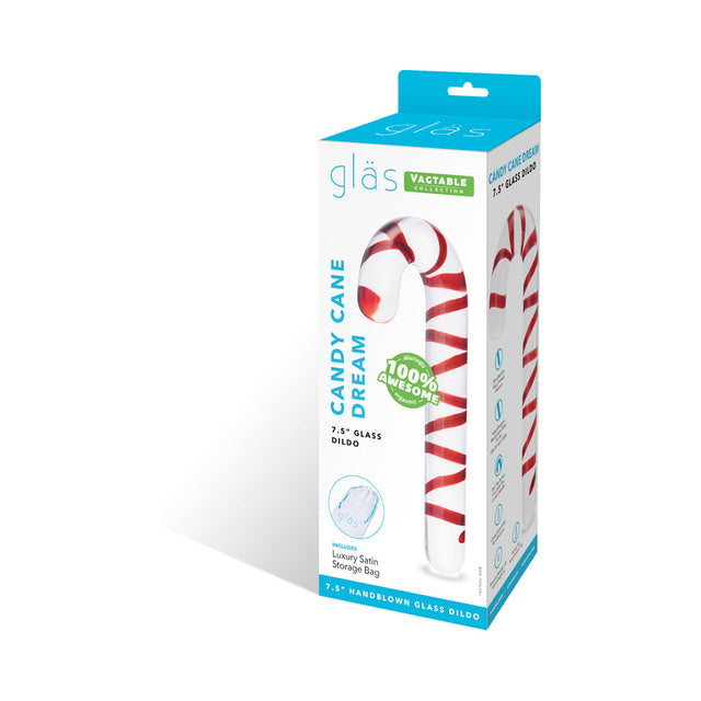 Glas Candy Cane Dream 7.5" Glass Dildo