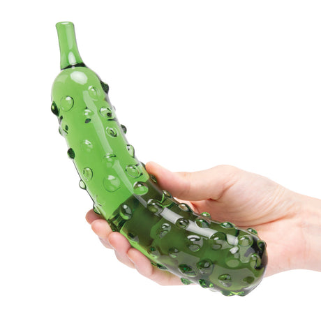 Glas Caressing Cucumber 8.25" Glass Dildo