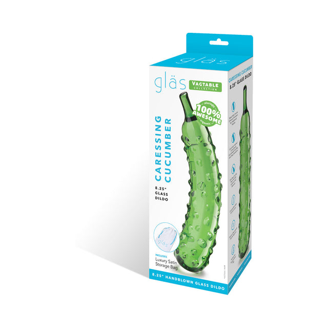 Glas Caressing Cucumber 8.25" Glass Dildo