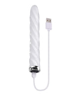 In A Twist Glass Vibrator White
