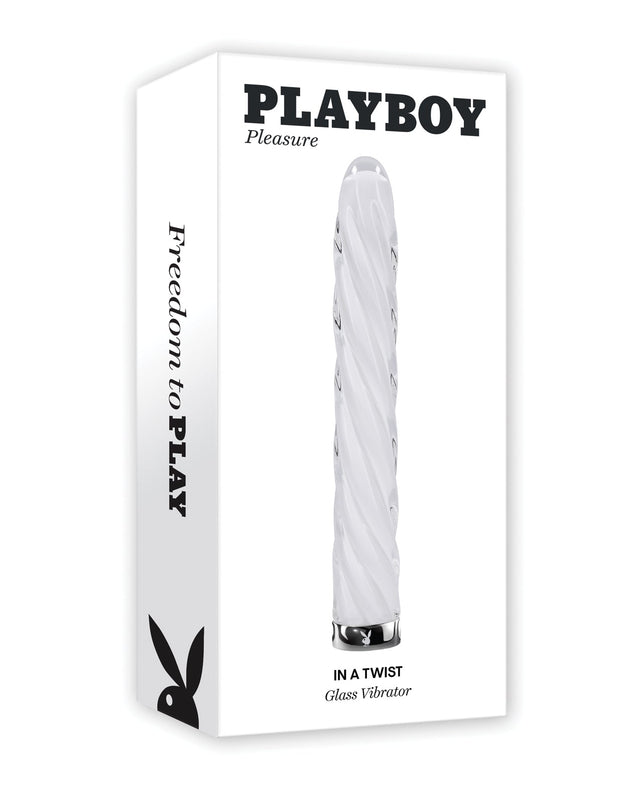 In A Twist Glass Vibrator White