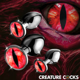 Sinister Eyes Red Eye Metal Butt Plug Set Red