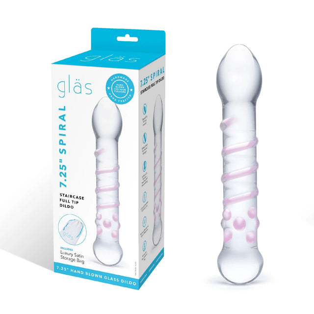 Spiral Staircase Full Tip 7.25" Glass Dildo
